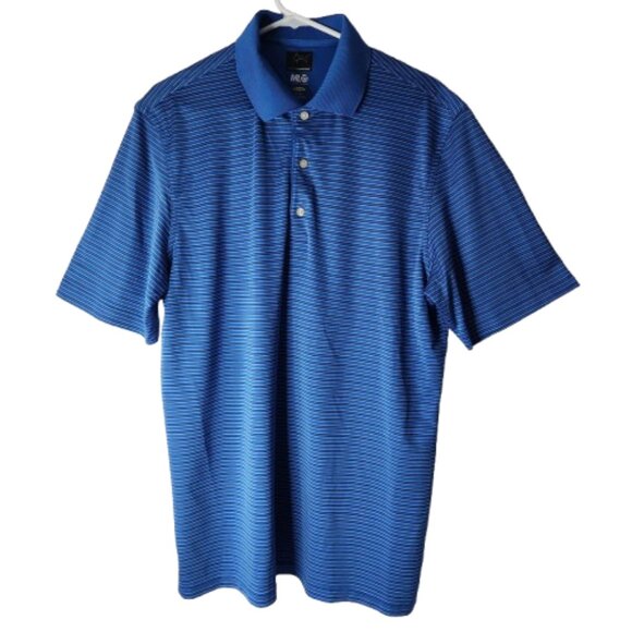 Greg Norman ML75 Microlux Mens Large Blue with Stripes - Picture 1 of 6